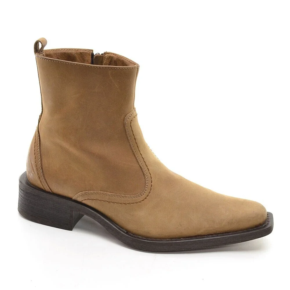 Men S COLLECTION by Skechers Tan Moto Biker Boots 9 M